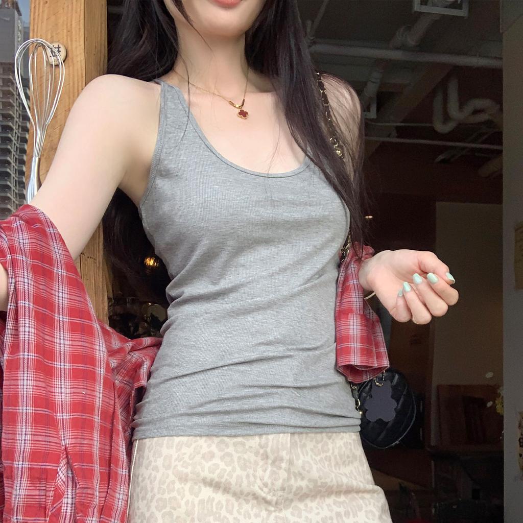Simple slim-fitting sleeveless I-shaped sling vest for women's summer new sports outer wear inner top