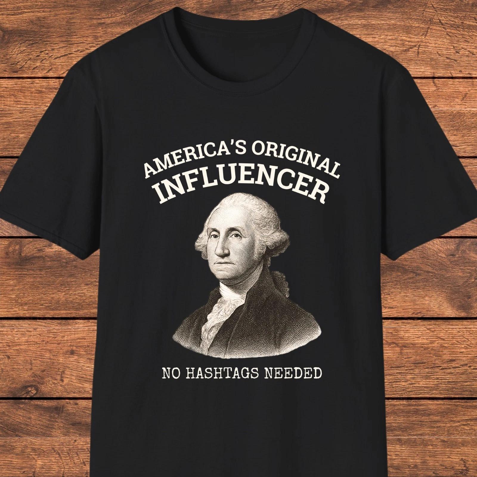 George Washington Influencer  Shirt, America’s Original Funny History Tee XL