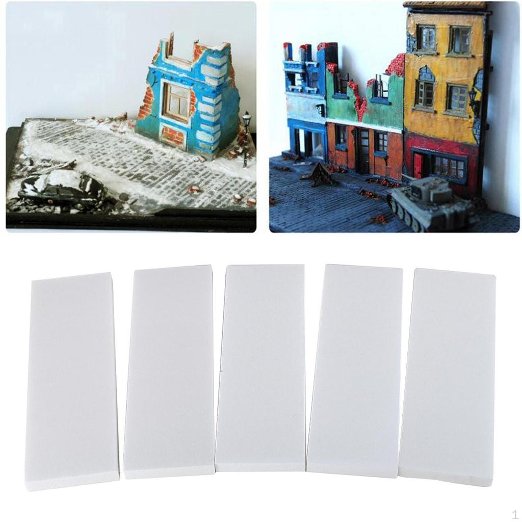5 Foam Board Base for Diorama Projects, Rectangle Blocks Miniature Garden