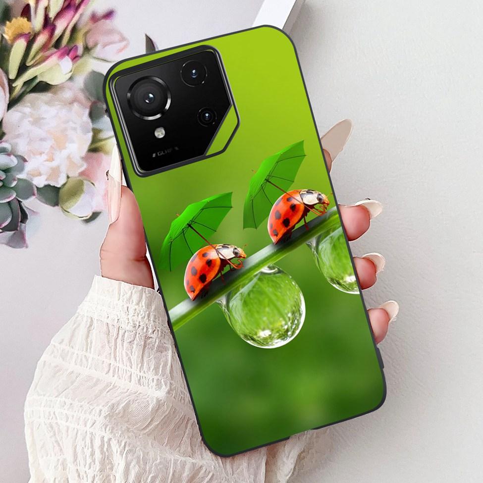 For Asus ROG Phone 9 Pro Back Cover For Asus ROG Phone 9 Case Silicone Cute Cat Luxury Love Funny Painted Shockproof Bumper