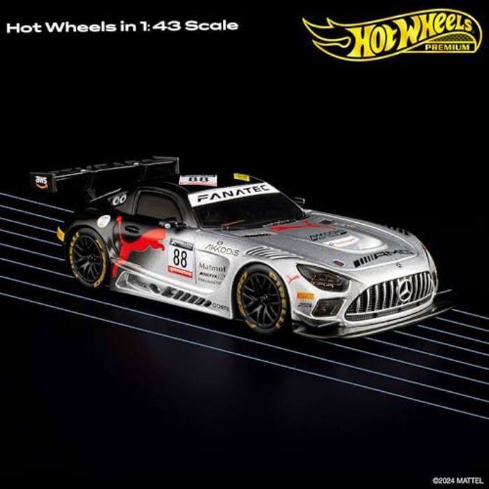 Voiture de collection - Hot Wheels - Mercedes AMG GT3 Evo - Échelle 1/43 - Pneus Real Riders - Métal