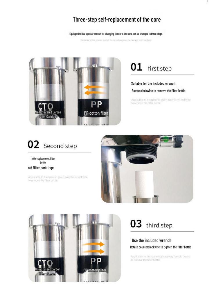 Purificateur d'eau minérale à ultrafiltration 5 étages en acier inoxydable - Filtre sous évier et sur plan de travail de cuisine