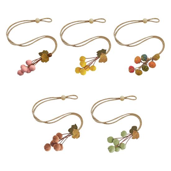 Yousheng 2Pcs Curtain Tie Pumpkin Decor No-Drill Installation Decorative Curtain Holders Living Room Bedroom Balcony Curtain Tiebacks