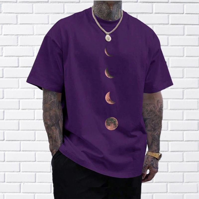 

Новая летняя мужская модная футболка с принтом Земли и Луны, мужская футболка, топ 8XL фиолетовый