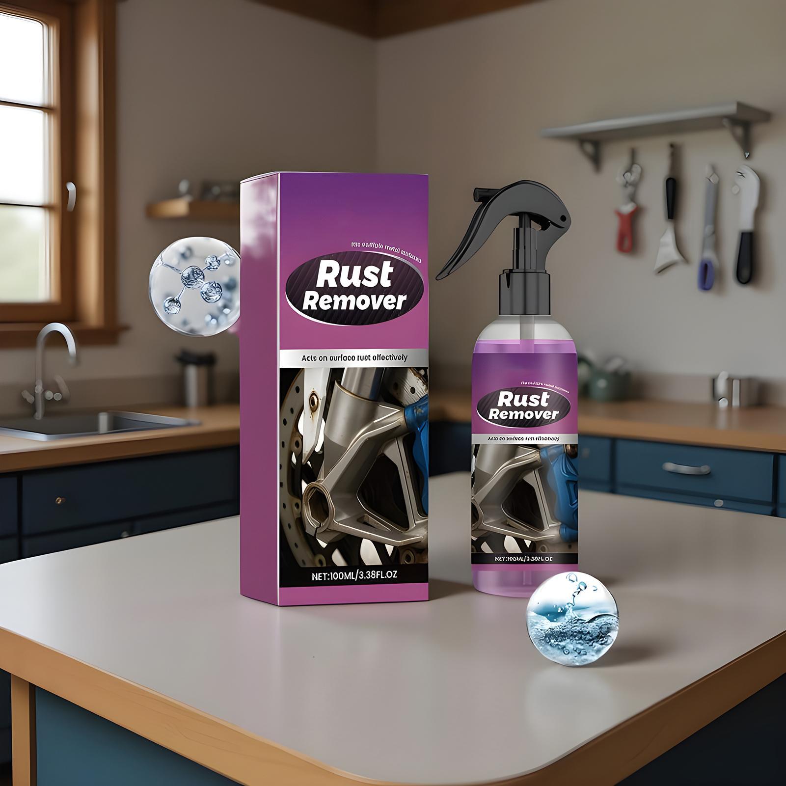 120ML All-Purpose Rust Remover Spray Fast-Acting Iron Oxidation Eliminator Restores Shine for Car Automotive Wheel Chassis Marin 100ml