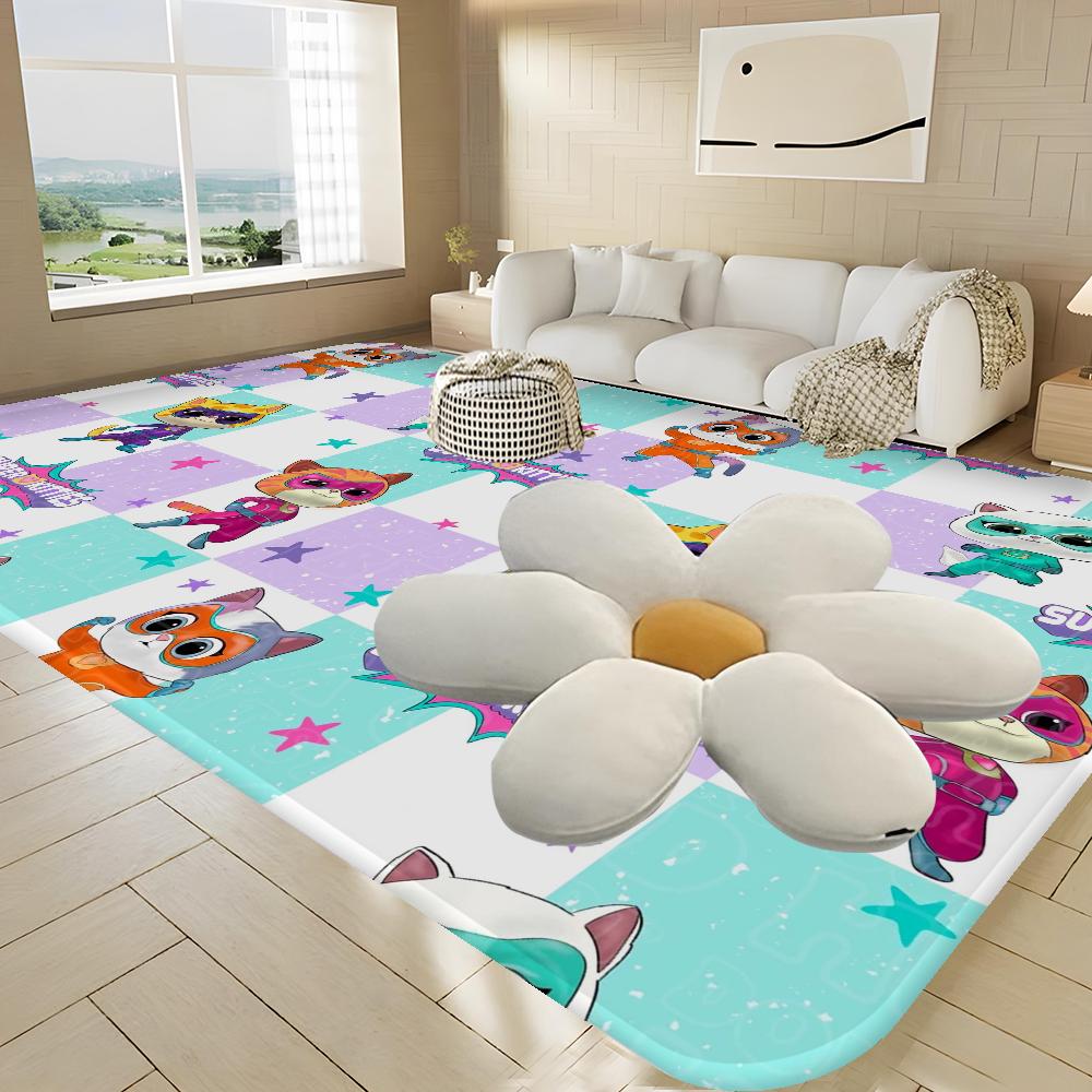 Tappetini per Stanza con Fantasia Junior Super Kitties Stile Nordico Zerbino per Casa Tappetini per Bagno-WC Tappetino Decorativo per Camera da Letto Hotel