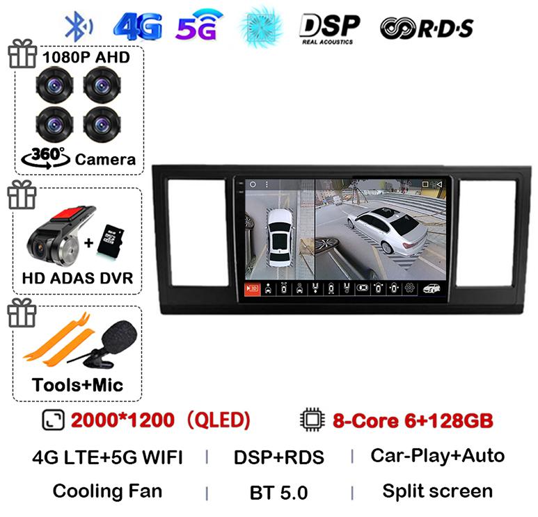 Android 14 Auto Carplay Car Radio For VW Volkswagen Caravelle 6 T6 2015 2016 2017 2018 2019 2020 Multimedia Player GPS WIFI+4G