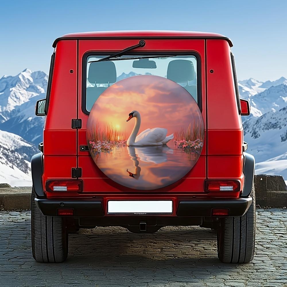 1pc Swan Lake Car Tire Cover Fit for 14-17 Inch Tires, Swan-Themed Wheel Suitable for All Vehicles, Easy Installation for SUVs, Trucks, Sedans, Motorc