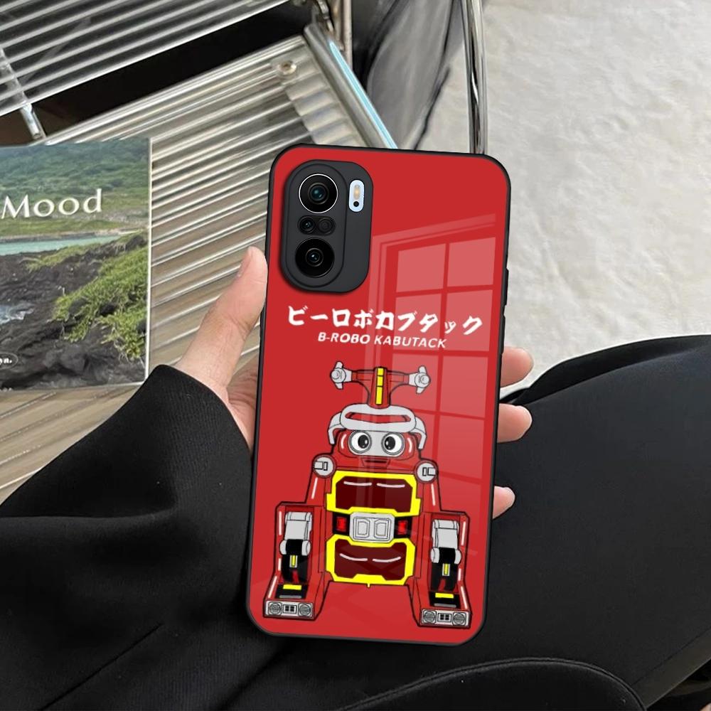 B Robo Kabutack Robot Phone Case for Xiaomi Redmi Note 14 13 12 11 Ultra Pro Lite 5G Toughened Glass Cover