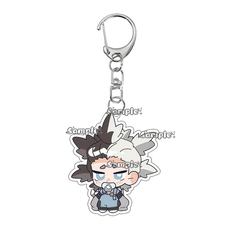 

Q Version Acrylic Keychain Cartoon Gachiakuta Rudo Enjin Zanka Riyo Double-sided Printed Character Figure Backpack Pendant Charm about 5cm
