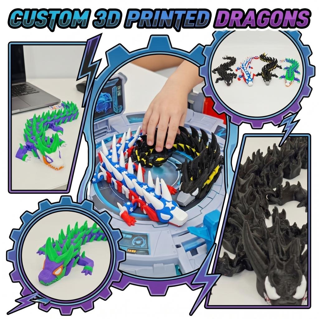 3D Printed Dragon Figurine Model with Detailed Spikes and Textured Body Realistic Design Collectible Display Piece for Home Office Decoration