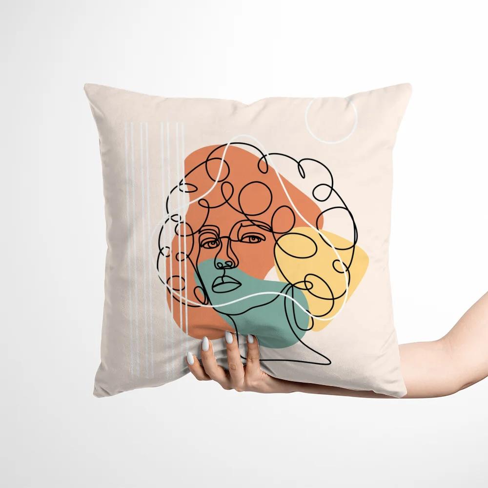 Home And Decoration Line Drawing Pillows For Sofa Velvet Cushion Cover 30X50 Rectangular Decorative Pillowcases For Bed 2 Pieces