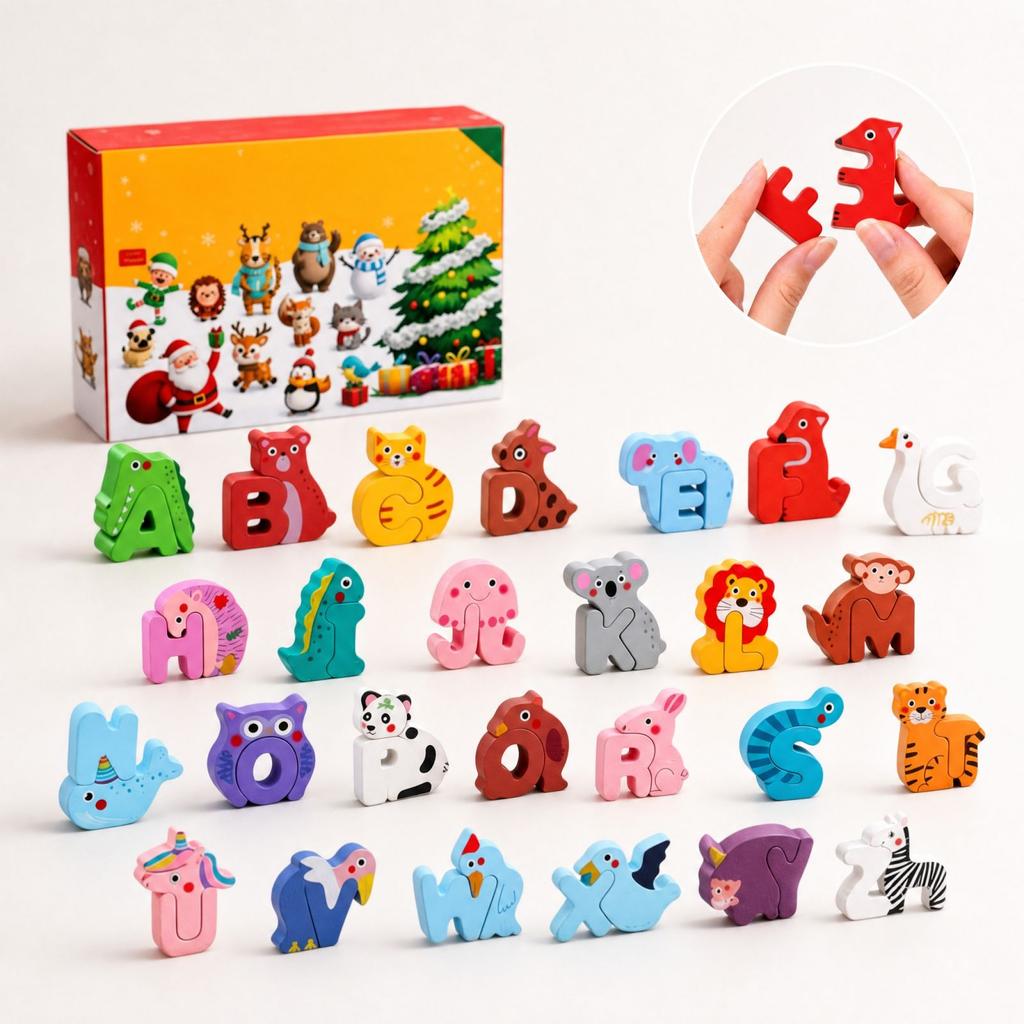 Christmas Advent Calendar 3D Animal Building Set 26 Countdown Toys for Kids