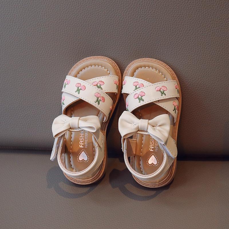 

Детские сандалии принцессы, лето 2023, сандалии с бантом для девочек