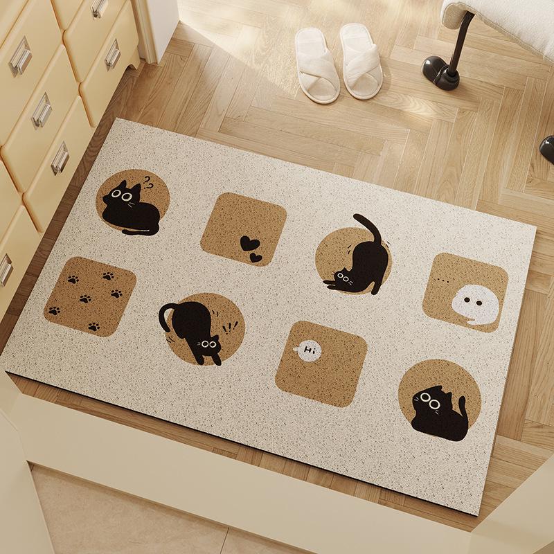 Cartoon Anti-slip Entrance Mat: Silk Loop, Dirt-resistant, Easy to Clean, Wear-resistant, Cuttable 40x60cm