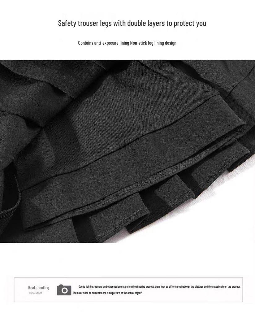 Lulu Schnelltrocknender High-Waist Plissee-Tennissrock mit eingebauter Tasche, Anti-Expositions-Design für Fitness und Yoga