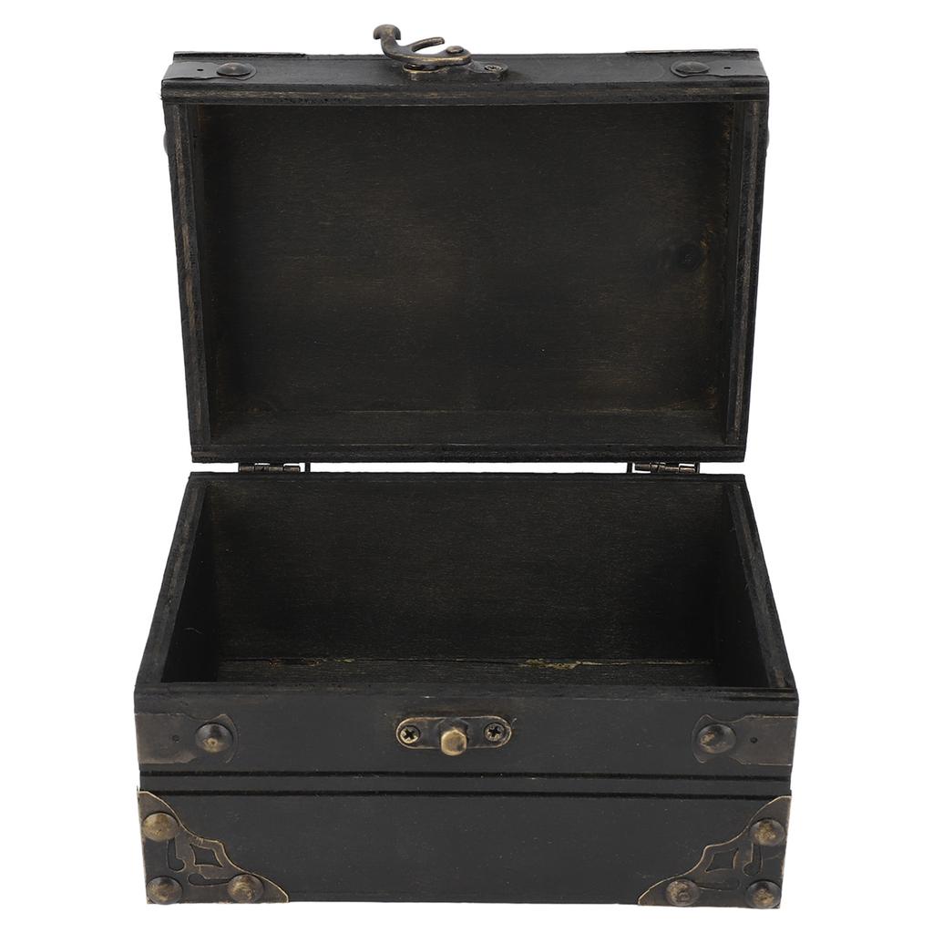 Retro Trälåda för Smycken Skattförvaringslåda Organizer Behållare Fodral Kista Prydnadslåda för Flickor Flickvän Kvinnor