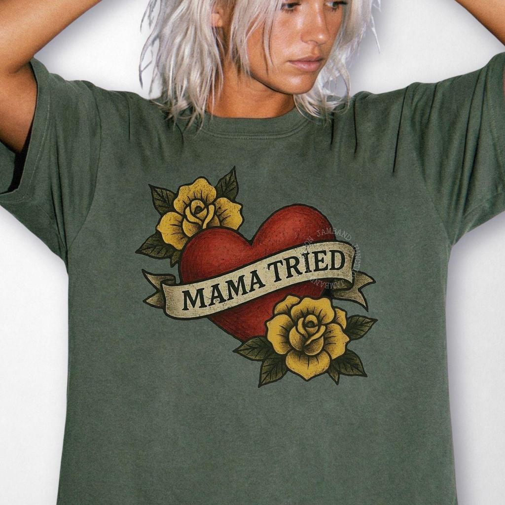 Mama Tried T-Shirt and kids tshirt: Grateful Dead Shakedown Lot Style Merle Haggard Tee