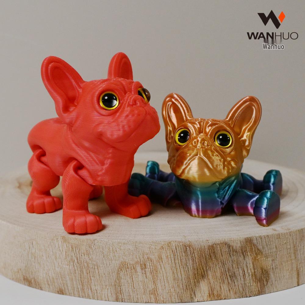 3D Printed French Bulldog Model with Movable Joints - Creative Swinging Toy for Kids