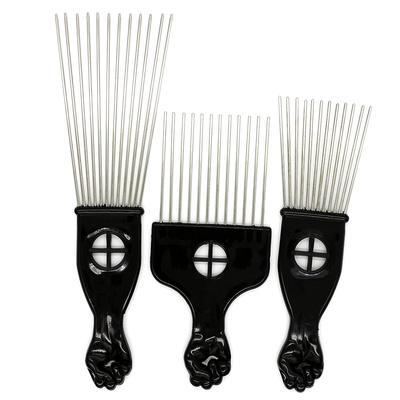 1 Pezzo Pettine Forchetta Afro Acciaio Inossidabile Denti Larghi Spazzola da Parrucchiere Punte in Metallo Plettro Strumenti per lo Styling dei Capelli Inserisci Pettine per Capelli Ricci