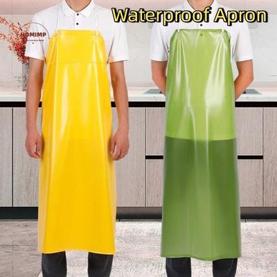 Anti-fouling Waterproof Apron Multi-functional Adjustable Food Chef Apron PVC Professional Elastic Tie Neck Apron Restaurant
