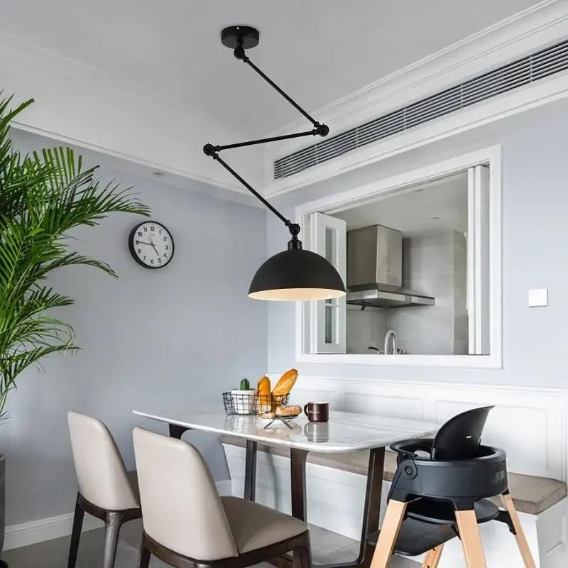 Modern Simplicity Adjustable Lamp Creative Nordic Restaurant  Bedroom Bedside Folding Telescopic Single Head Chandelier