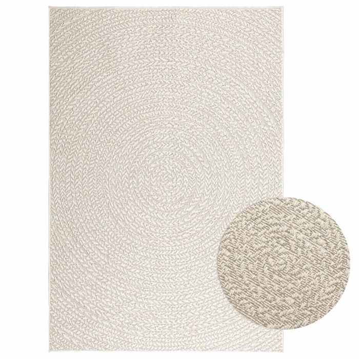 VidaXL Tapis ZIZUR crème 120x170 cm aspect de jute intérieur extérieur, tapis d'extérieur, tapis de sol, tapis d'intérieur, 4010377