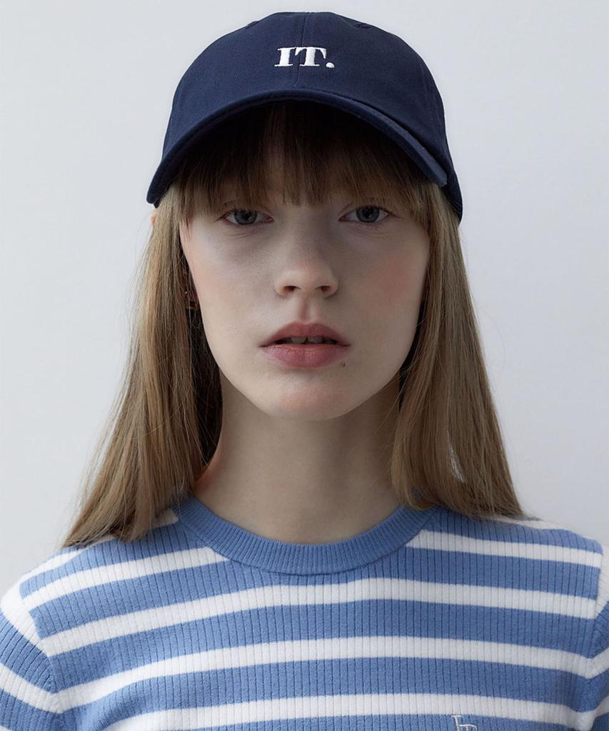 ITER Simple Logo Cotton Ball Cap_White Blue