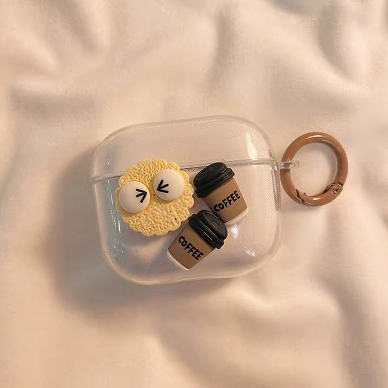 Airpods 1 /2 Generation Earphone Case Coffee Big Eyes Cookies Cute Wind Airpods Pro Buckle 3