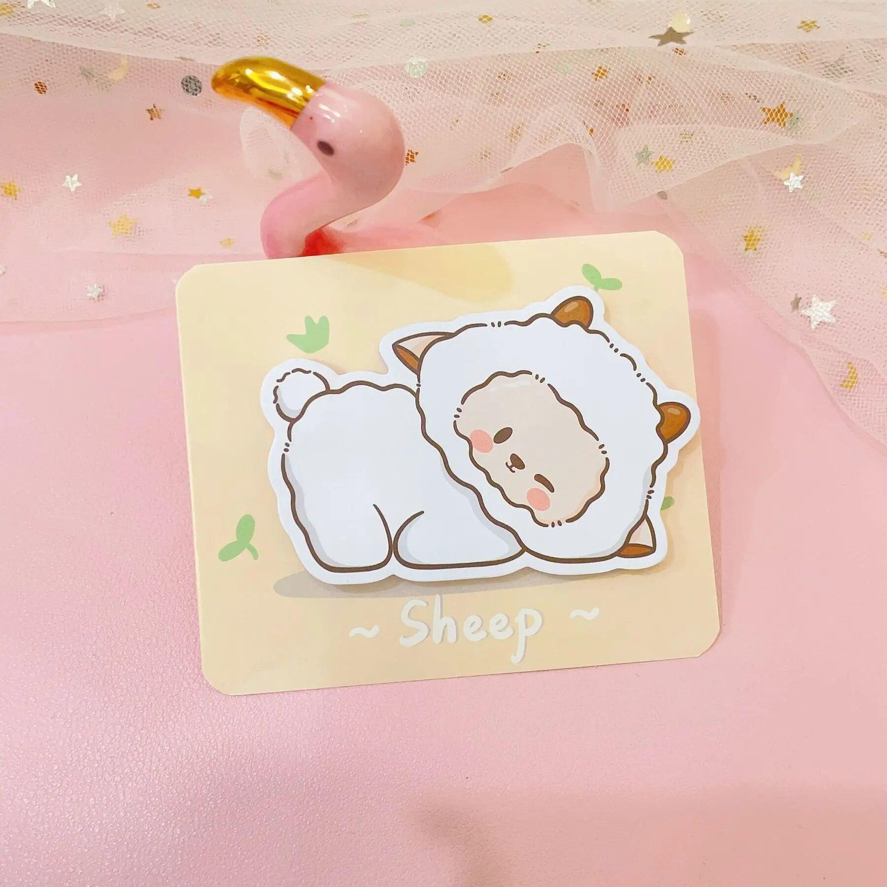 

1 шт. клейкий милый мультфильм животных заметки блокнот блокнот офисные школьные принадлежности канцелярские наклейки