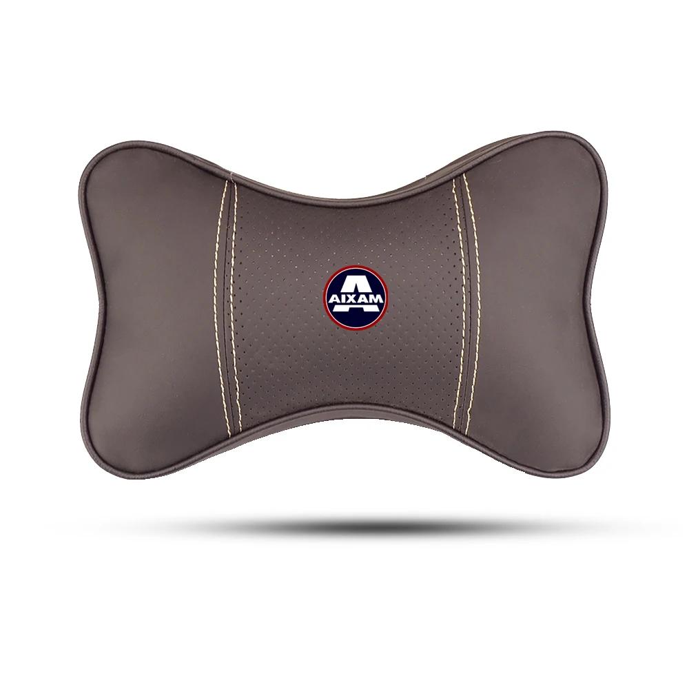 Car Seat Genuine Leather Headrest Neck Waist Pillow For Aixam MINAUTO CROSSLINE EAIXAM CROSSOVER MEGA CITY COUPE Car Accessories