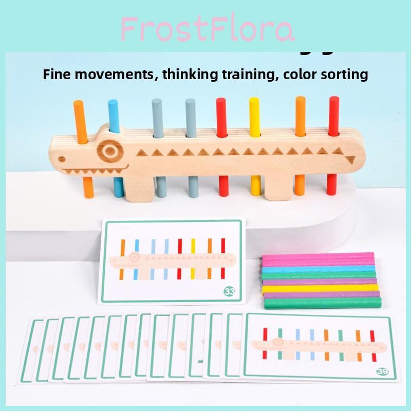 Montessori Color Matching Wooden Blocks Educational Toy For Kids Early Learning Activities