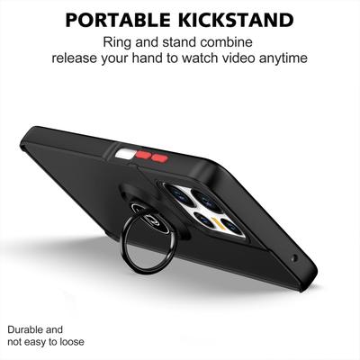 Husă de Telefon Blindată Mată Rezistentă la Șocuri Pentru Motorola Moto G75 5G Suport Inel Magnetic Stand Capac Spate PC Dur