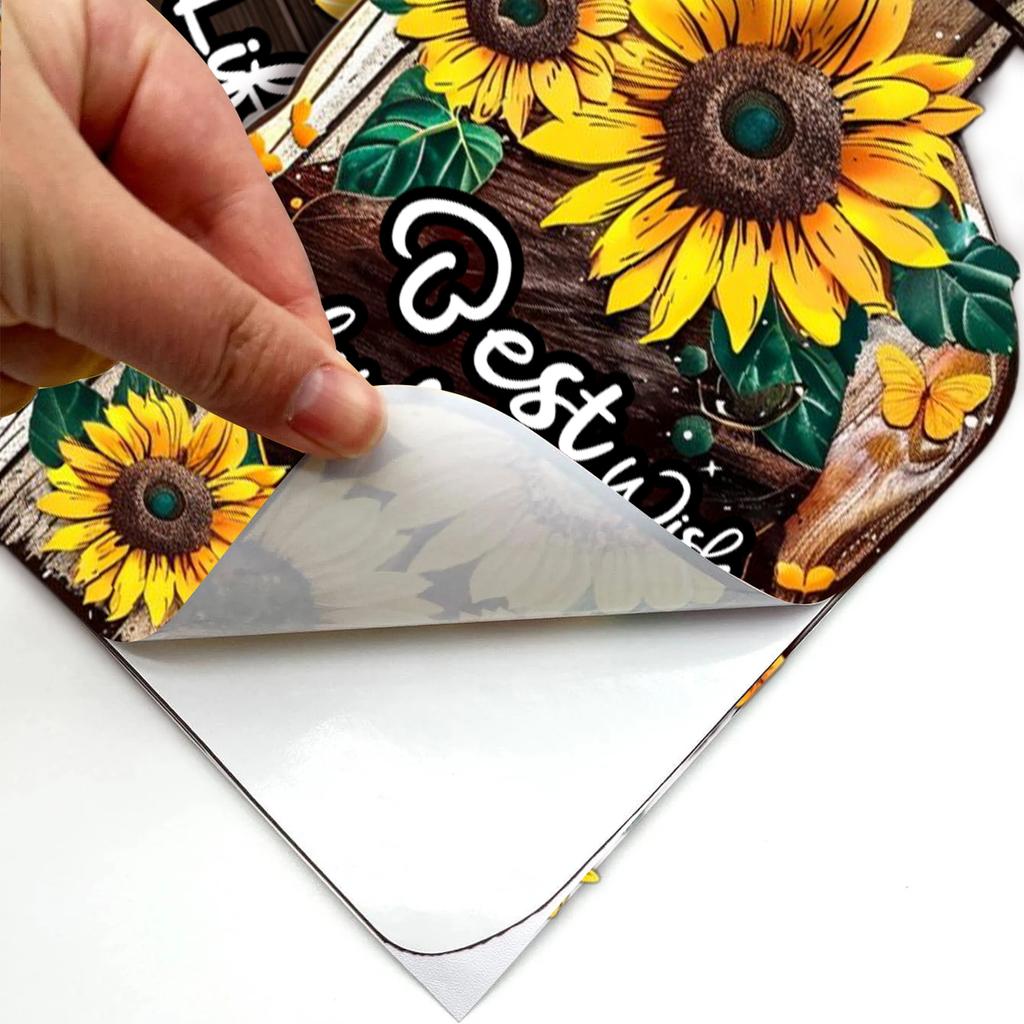 4 Pcs Sunflower Kitchen Wall Stickers, Suitable for Dining Room and Home Decoration, Inspirational English Phrases