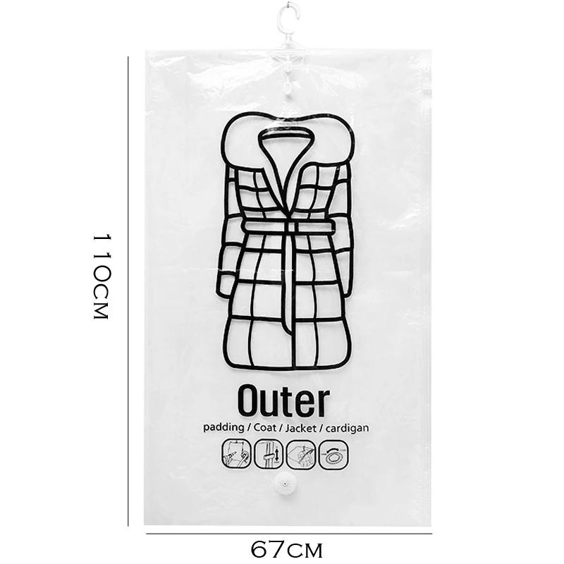 

Органайзер для шкафа, подвесные вакуумные сумки для хранения, сжатая сумка для гардероба, компактный уплотнительный органайзер, вакуумные пакеты для хранения одежды