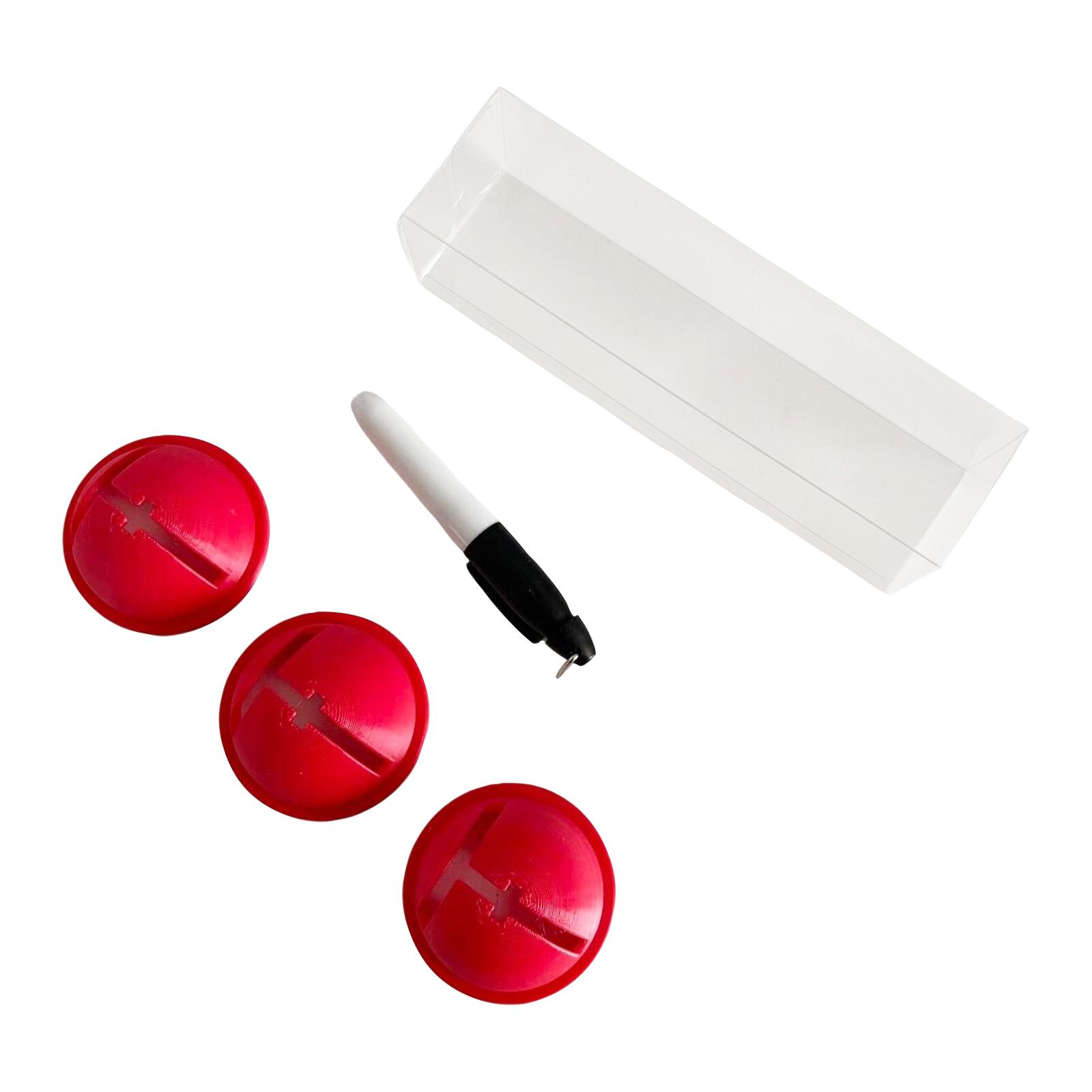 

Golf Ball Line Marker Template 3pc Set with Pen for Accurate Alignment and Straight Line Drawing on Golf Balls for Practice and Play One Size червоний