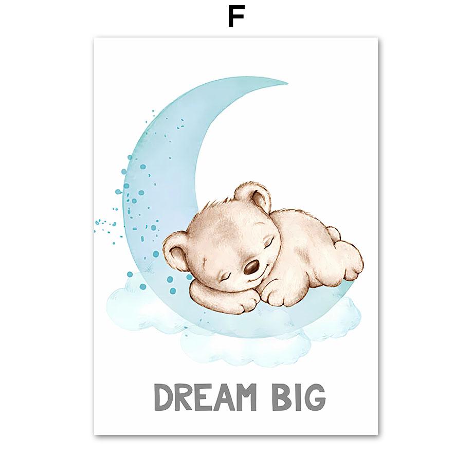 

Картина на холсте милый жираф лев слон обезьяна облако звезда постер печать детская скандинавская настенная живопись картина декор детской комнаты 21X30cm No Frame