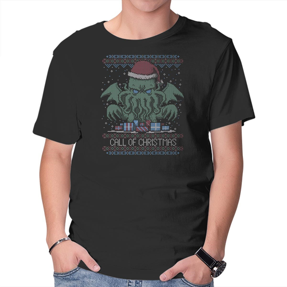 Unisex Crew Neck T-Shirt Call of Christmas Graphic Short Sleeve Casual Tee M
