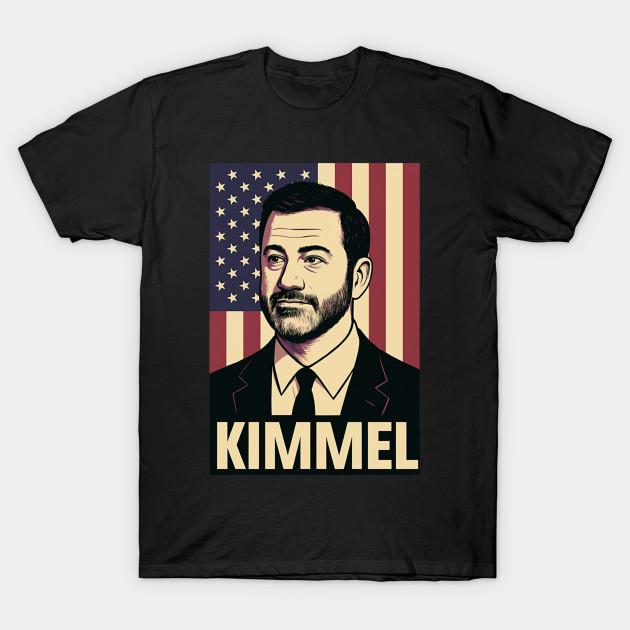 

Men Black Print T-shirt Jimmy-Kimmel No-Cut Transfer Paper Print Cotton Tshirt 3XL чорний