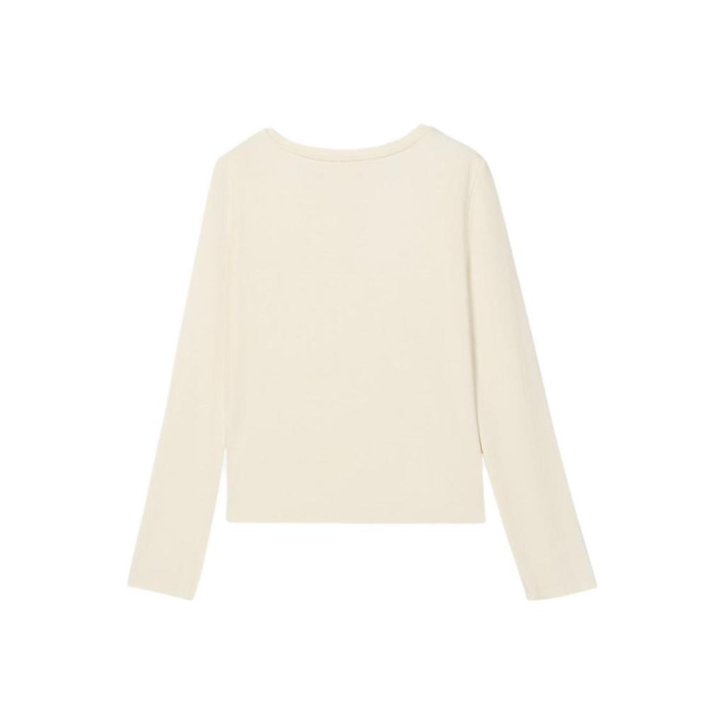 Levis Casual Simple Solid Color Knit V-Neck Long Sleeve T-Shirt Women Tops 0052G-0000