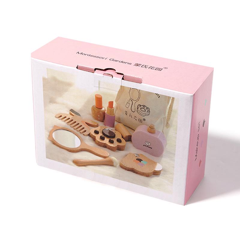 Children s Princess Makeup Wooden Vanity Set with Role-Playing Cosmetics and Accessories