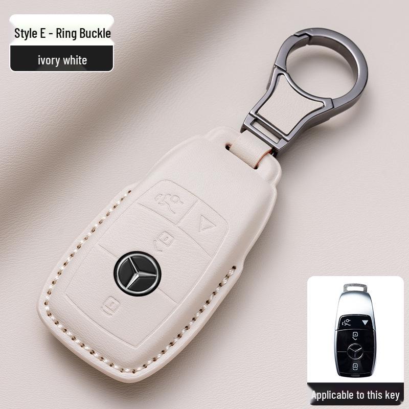 Mercedes-Benz Original Color Nappa Leather Key Case for GLE, GLAC200L, C260L, E300L, E-Class, S-Class, and C-Class.