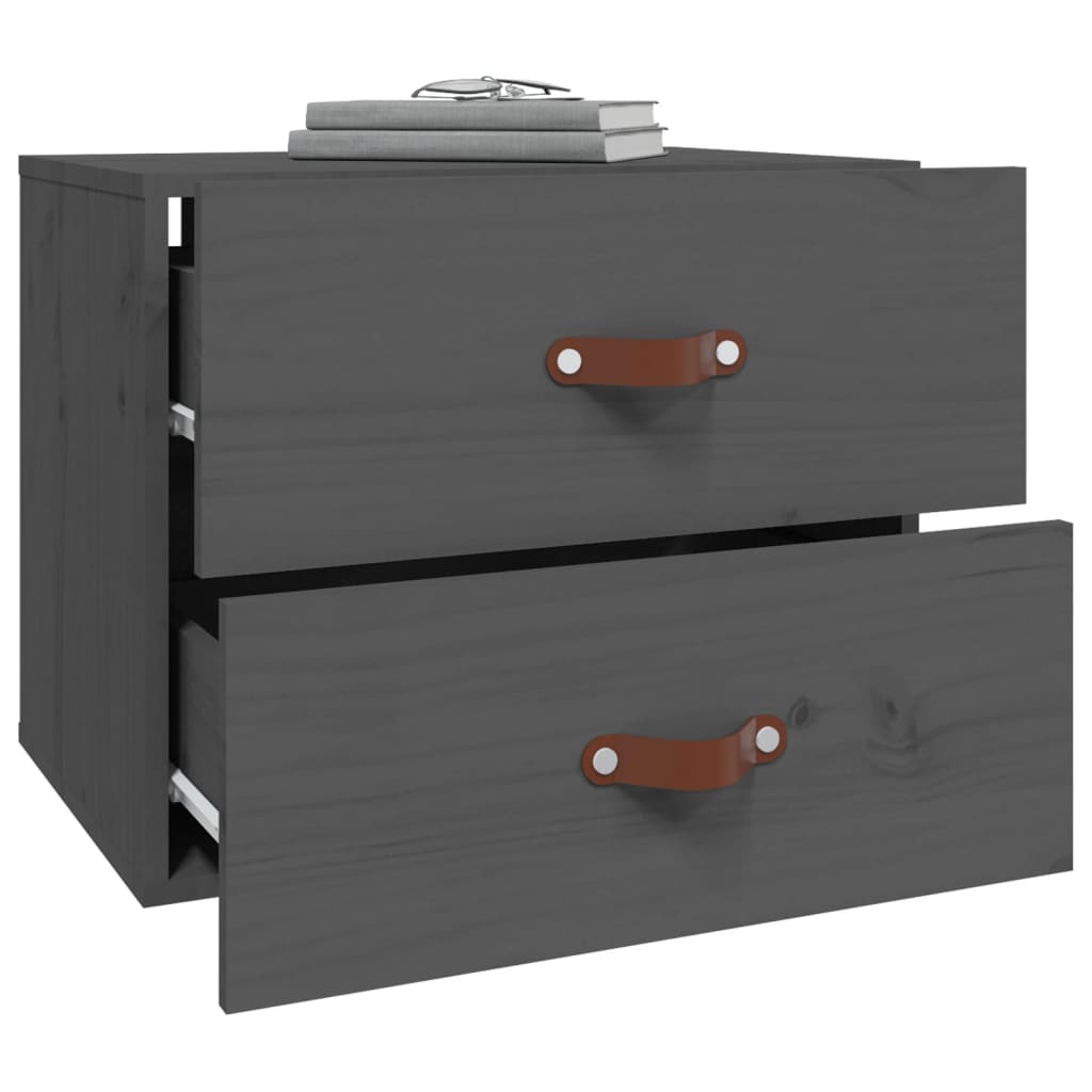 Wall Mounted Nightstand Gray 50 x 36 x 40 cm