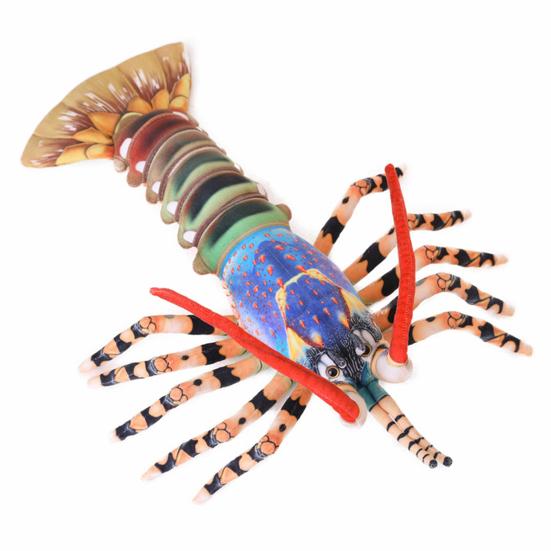 Realistic Australian Crayfish Plush Toy 3D Lobster Stuffed Animal Pillow Soft Hugging Cushion for Kids Adults