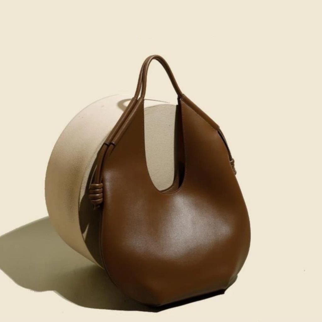 Womens Brown Handbag Minimalist Casual Tote Bag Large-Capacity Commuting Shoulder Armpit Large Handbag Designer Business Clutch