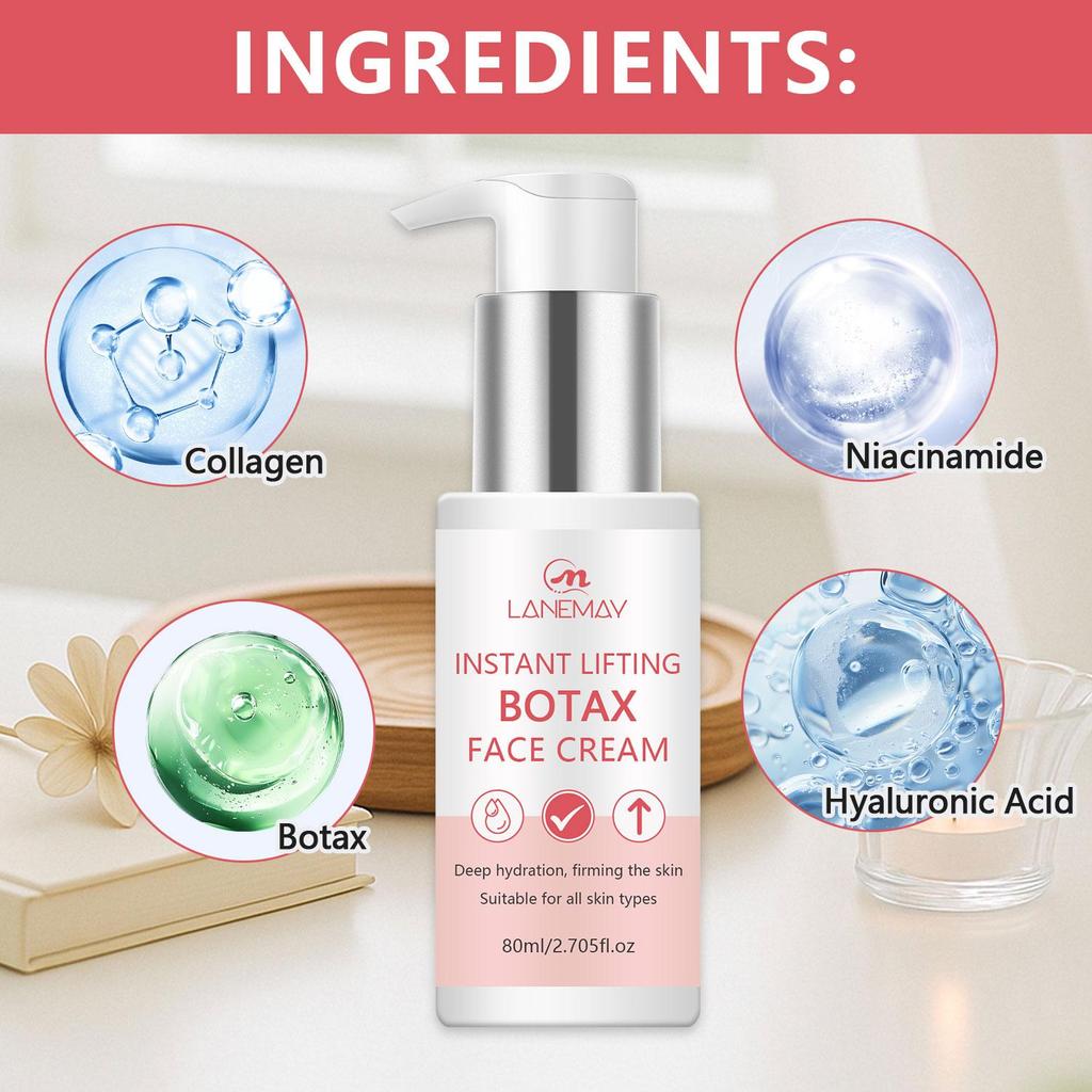 Instant Lifting Botax Face Cream-Enhance Skin, Smooth Out Sagging-Deep Hydration, Firming The Skin-Suitable For All Skin Types, 80g