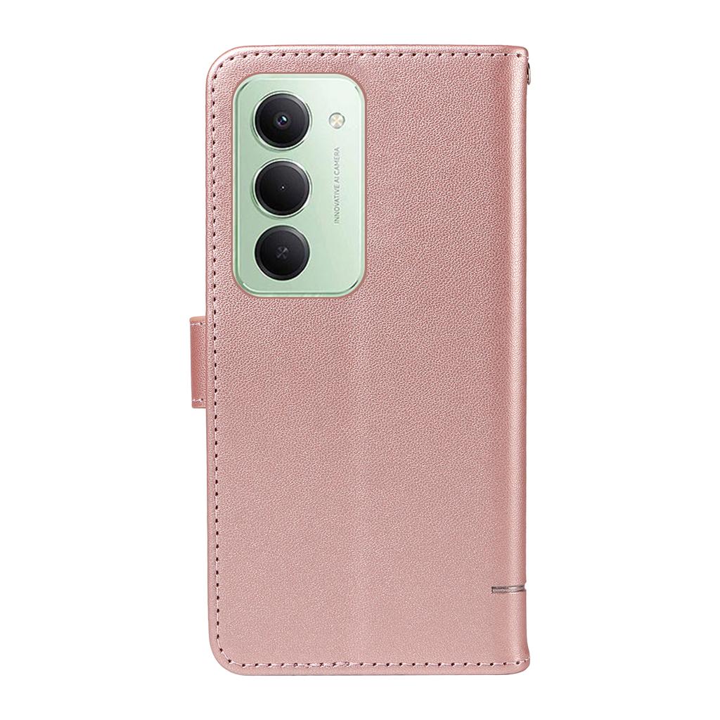 For Xiaomi Redmi 15 4G (EU) (171mm) Case Cat Pattern Imprint Leather Phone Cover with Wrist Strap