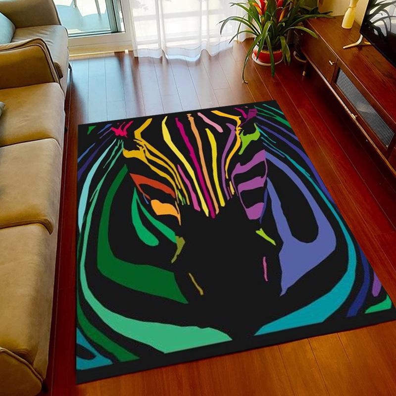 Wild Animal Zebra Area Rug Large,Carpet Rug for Living Room Bedroom Kitchen Doormat Decoration, bedroom decor  carpets cool