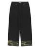 Podeowedeo Camo Color Block Wide Pants (Black)