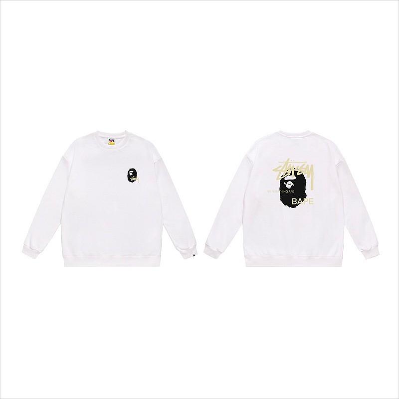 Unisex lässiger übergroßer Rundhals-Pullover mit Schriftzug-Print leichter Baumwoll-Hoodie